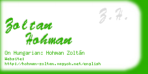zoltan hohman business card